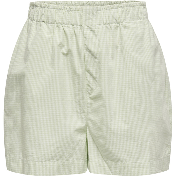 ONLY ONLY dam shorts ONLFILUCCA Shorts Sea Foam Checks BRIGHT WHITE SMALL