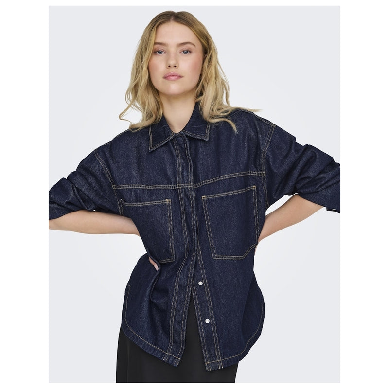 ONLY ONLY dam skjorta ONLEMMIE Shirt Dark Blue Denim