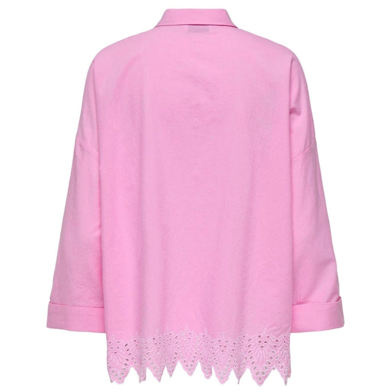 ONLY ONLY dam skjorta ONLGRACES Shirt Fuchsia Pink BRIGHT WHITE EMB.