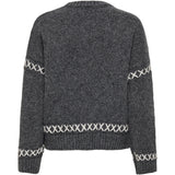 ONLY ONLY dam stickad ONLAMANDA Knit Dark Grey Melange Cloud Dancer