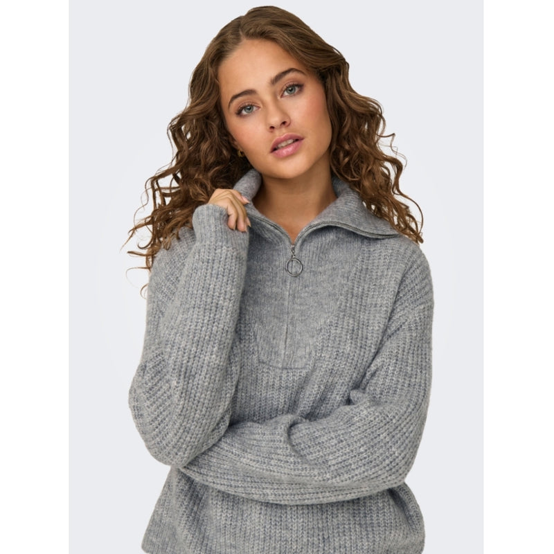 ONLY ONLY dam stickad ONLBAKER Knit Medium grey melange