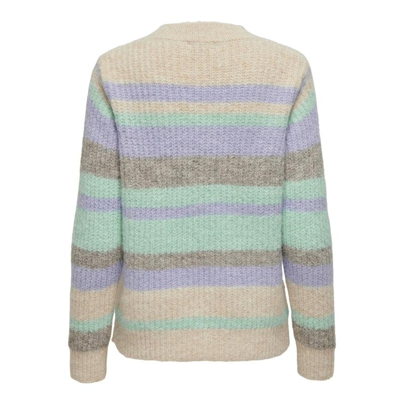 ONLY ONLY dam stickad tröja ONLMAGGIE Knit Birch Picante/Aqua Sky/Pastel Lilac