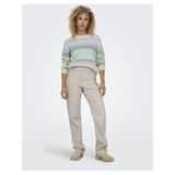 ONLY ONLY dam stickad tröja ONLMAGGIE Knit Birch Picante/Aqua Sky/Pastel Lilac