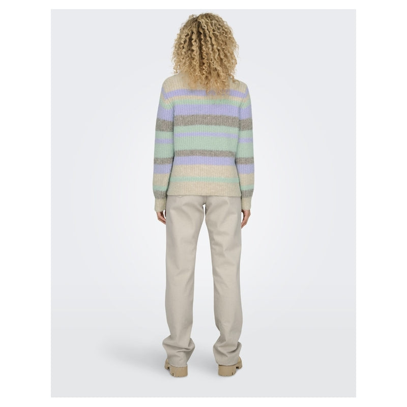 ONLY ONLY dam stickad tröja ONLMAGGIE Knit Birch Picante/Aqua Sky/Pastel Lilac