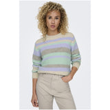ONLY ONLY dam stickad tröja ONLMAGGIE Knit Birch Picante/Aqua Sky/Pastel Lilac