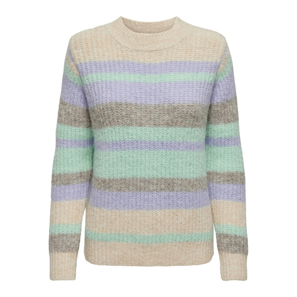 ONLY ONLY dam stickad tröja ONLMAGGIE Knit Birch Picante/Aqua Sky/Pastel Lilac