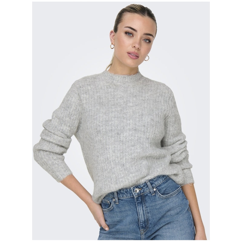 ONLY ONLY dam stickad tröja ONLMAGGIE Knit Light Grey Melange