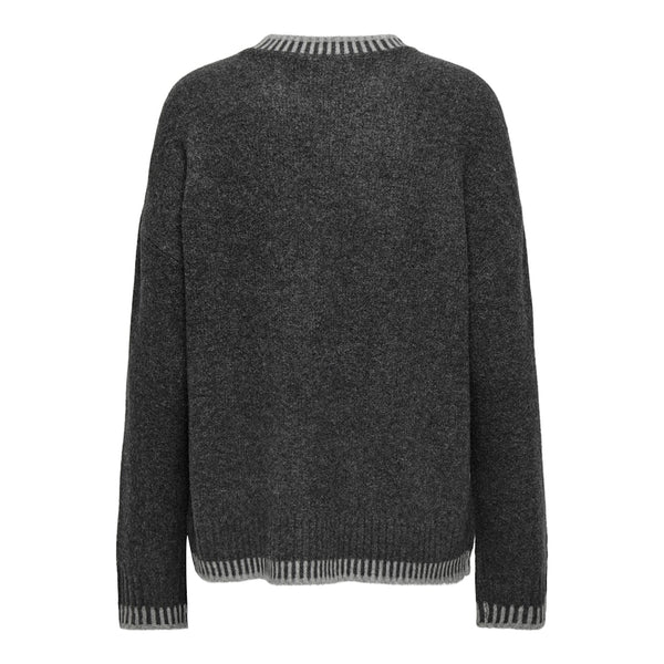 ONLY ONLY dam stickad tröja ONLSILMA Knit Dark Grey Melange Light Grey Melange