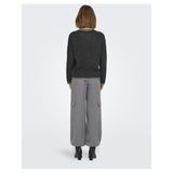 ONLY ONLY dam stickad tröja ONLSILMA Knit Dark Grey Melange Light Grey Melange