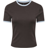 ONLY ONLY dam t-shirt ONLBINA T-shirt Chocolate Torte Cashmere contrast