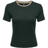 ONLY ONLY dam t-shirt ONLBINA T-shirt Scarab Biscotfi contrast