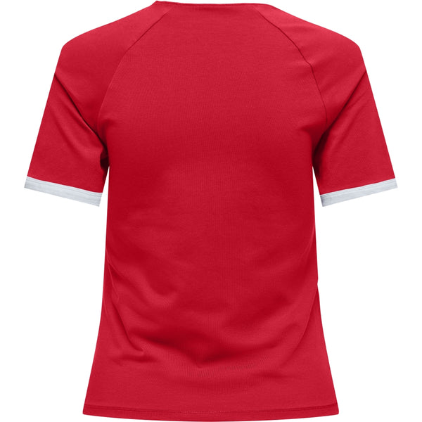 ONLY ONLY dam t-shirt ONLCHOICE T-shirt True Red 95 logo bright white