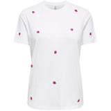 ONLY ONLY dam t-shirt ONLKETTY T-shirt bright white strawberry