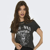 ONLY ONLY dam t-shirt ONLLUCY T-shirt Black BORN TO BE WILD