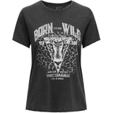 ONLY ONLY dam t-shirt ONLLUCY T-shirt Black BORN TO BE WILD