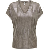 ONLY ONLY dam top ONLMIRANDA Top Humus Melange + silver metallic