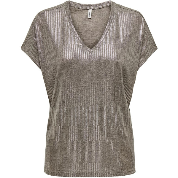 ONLY ONLY dam top ONLMIRANDA Top Humus Melange + silver metallic