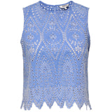 ONLY ONLY dam top ONLTULUM Top Blue Bonnet BRIGHT WHITE EMB.