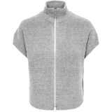 ONLY ONLY dam väst ONLBIANCA Vest Medium Grey Melange Silver Zip