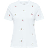 ONLY ONLY dam t-shirt ONLKETTY Restudsalg Bright White Cherries