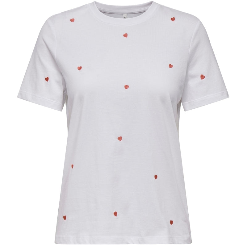 ONLY ONLY dam t-shirt ONLKETTY T-shirt Bright White HEART