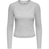 ONLY ONLY kvinnlig blus ONLJILLI Blouse Light Grey Melange