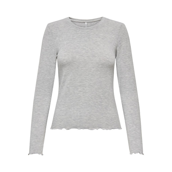ONLY Only dam långärmad topp ONLVIRRO Top Light Grey Melange