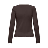 ONLY Only dam långärmad topp ONLVIRRO Top Seal Brown