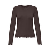 ONLY Only dam långärmad topp ONLVIRRO Top Seal Brown