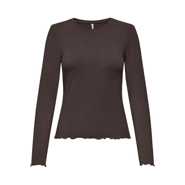 ONLY Only dam långärmad topp ONLVIRRO Top Seal Brown
