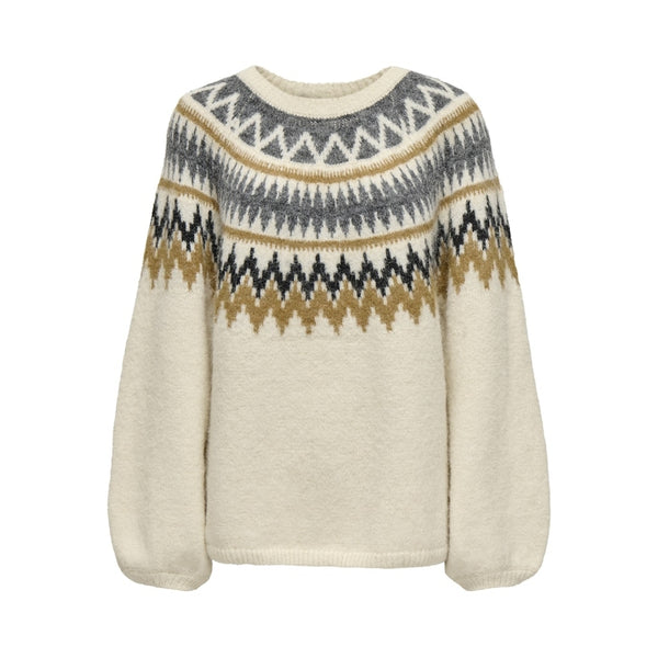 ONLY Only dam stickad tröja ONLREYKJA Knit Whitecap