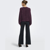 ONLY Only dam stickad tröja ONLSIMONI Pullover Mauve Wine MELANGE