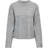 ONLY Only dam stickad tröja ONLSIMONI Pullover Medium grey melange