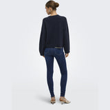 ONLY Only dam stickad tröja ONLSIMONI Pullover Night Sky