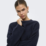 ONLY Only dam stickad tröja ONLSIMONI Pullover Night Sky