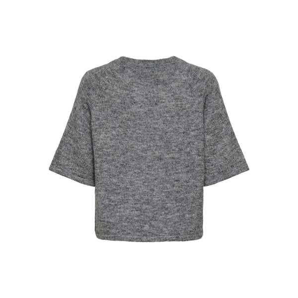 ONLY Only damstickad tröja ONLAZU Knit Dark grey melange