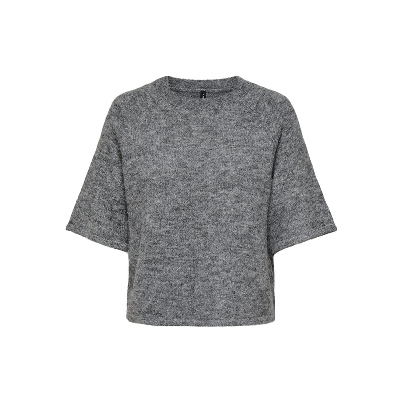 ONLY Only damstickad tröja ONLAZU Knit Dark grey melange