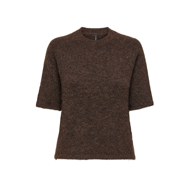ONLY Only damstickad tröja ONLAZU Knit Seal Brown