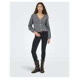 ONLY Only damstickad tröja ONLDONNA Knit Medium grey melange
