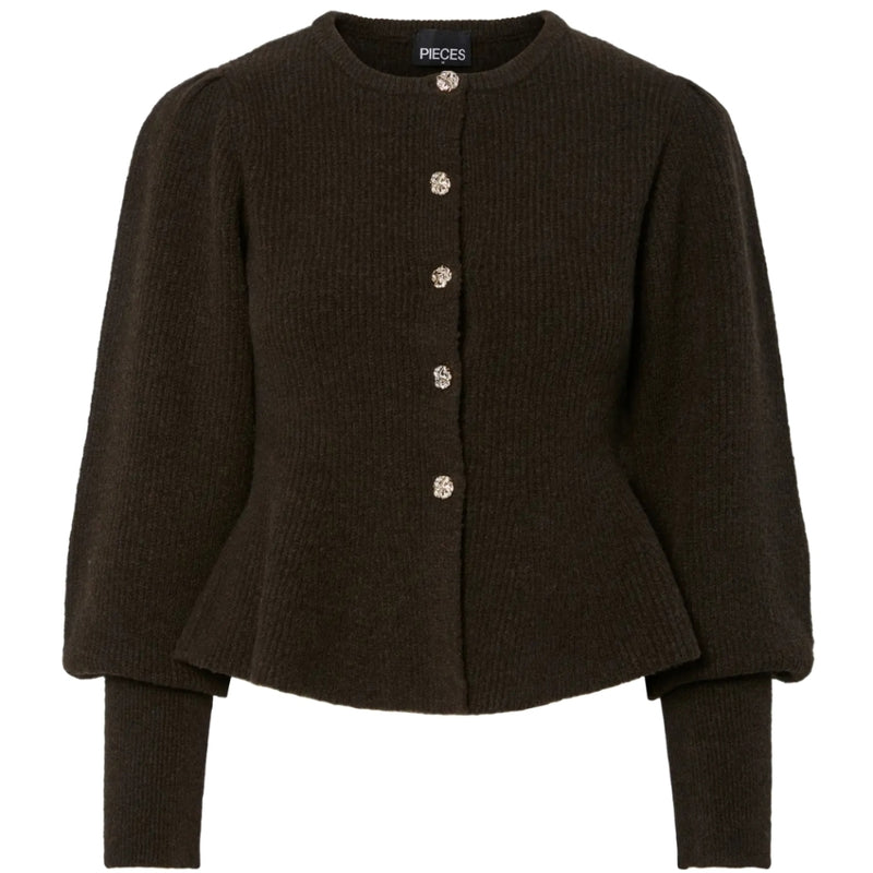 PIECES PIECES DAM KARDIGAN PCANNIE Cardigan Delicioso Silver Bottons