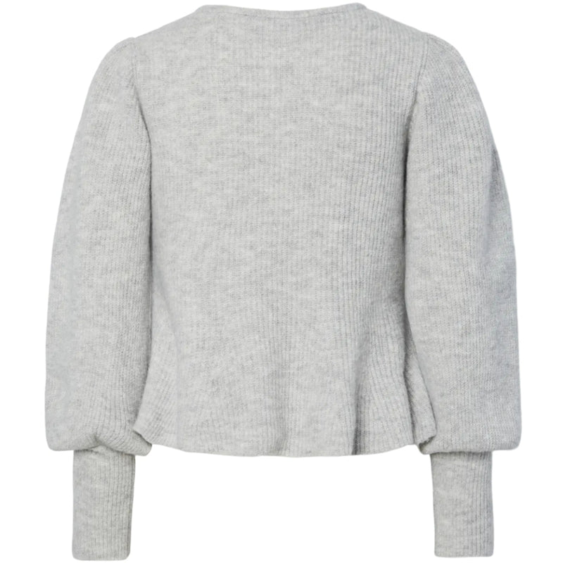 PIECES PIECES DAM KARDIGAN PCANNIE Cardigan Light Grey Melange Silver Buttons