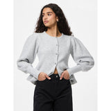 PIECES PIECES DAM KARDIGAN PCANNIE Cardigan Light Grey Melange Silver Buttons