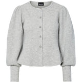 PIECES PIECES DAM KARDIGAN PCANNIE Cardigan Light Grey Melange Silver Buttons