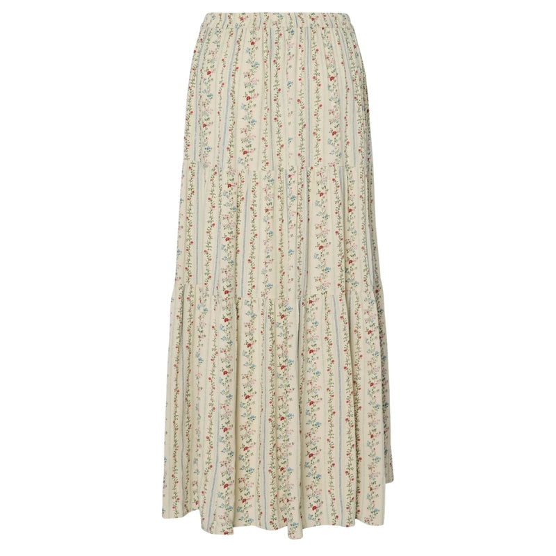 PIECES PIECES DAM NEDERDEL PCTAITLYN Skirt Birch Striped Flower