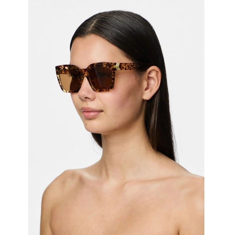 PIECES PIECES DAM SOLGLASÖGON PCBALLA Sunglasses Brown Sugar Turtle
