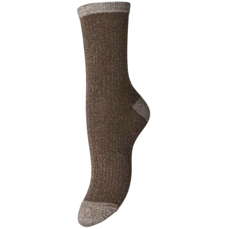 PIECES PIECES DAM STRUMPOR PCSEBBY Socks Morel TAUPE GRAY