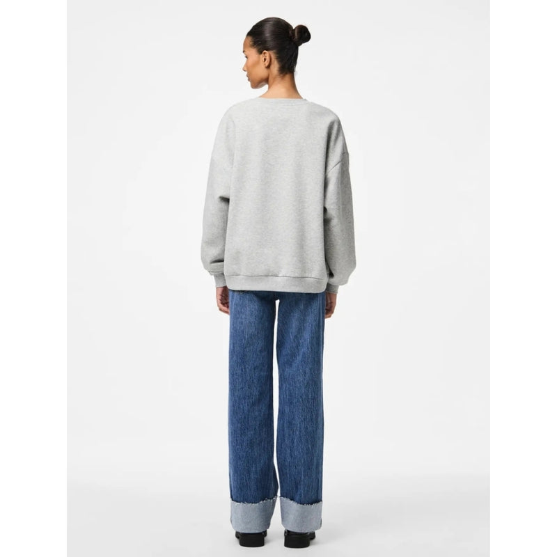 PIECES PIECES DAM SWEATSHIRT PCFORNIA Sweatshirt Light Grey Melange Rhubarb Cherry