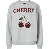 PIECES PIECES DAM SWEATSHIRT PCFORNIA Sweatshirt Light Grey Melange Rhubarb Cherry