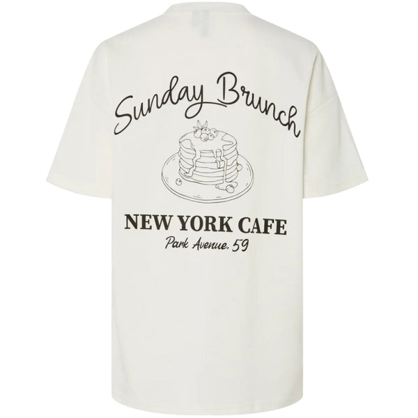 PIECES PIECES DAM T-SHIRT PCJELMA T-shirt Coconut Milk Delicioso Sunday Brunch