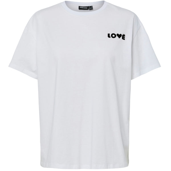 PIECES PIECES DAM T-SHIRT PCJINDLE T-shirt Bright White Black Love
